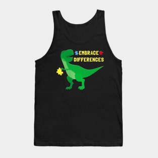 Autism Awareness Shirt Kids Women Men Dinosaur Puzzle Piece Tank Top